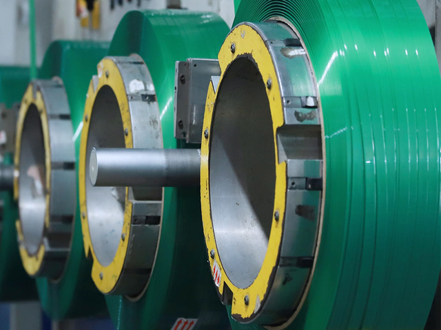 Usine chinoise produisant des bandes de polyester personnalisées lisses et en relief vert 16 mm